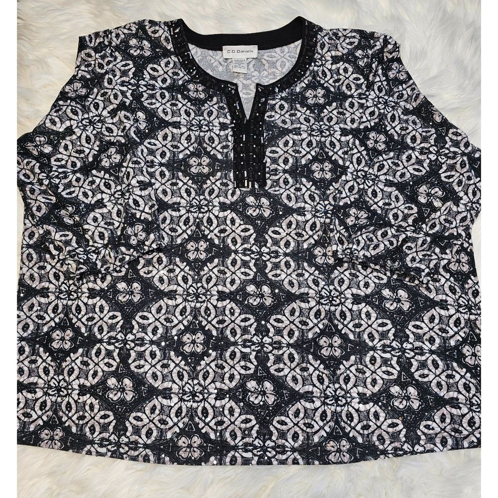 C. D. Daniels 3/4 Sleeve Blouse, Size 3XL